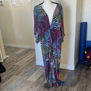 Xtaren Purple Blue Green Multicolor Printed Jumpsuit